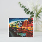 Ocean Drive Miami met Mint Cadillac Briefkaart (Staand voorkant)