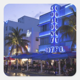 Ocean Drive, South Beach, Miami Beach, 2 Vierkante Sticker