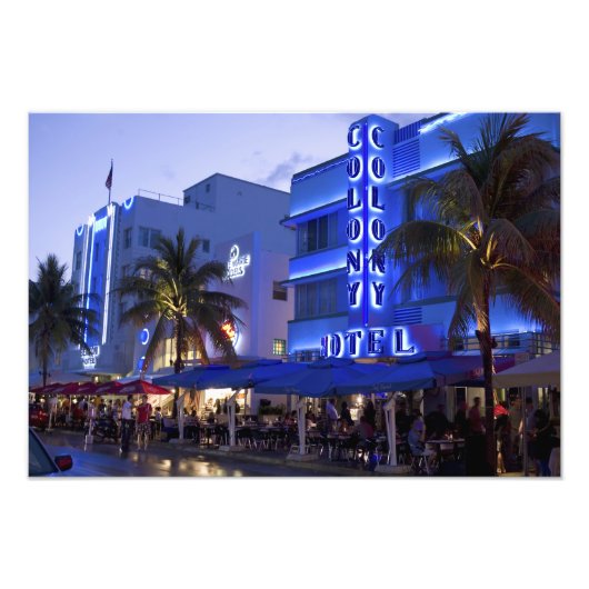 Ocean Drive, South Beach, Miami Beach, Foto Afdruk (Voorkant)