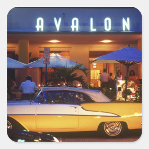 Ocean Drive, South Beach, Miami Beach, Vierkante Sticker