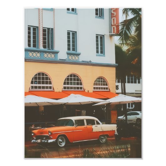 Ocean Drive, South Beach, Miami Foto Afdruk (Voorkant)