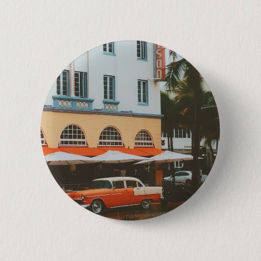 Ocean Drive, South Beach, Miami Ronde Button 5,7 Cm (Voorkant)