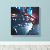 Ocean Drive vintage-wagen Canvas Afdruk (Insitu (Houten vloer))
