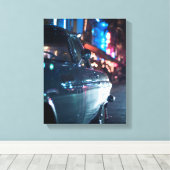 Ocean Drive vintage-wagen Canvas Afdruk (Insitu (Houten vloer))