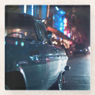 Ocean Drive vintage-wagen Glazen Onderzetter
