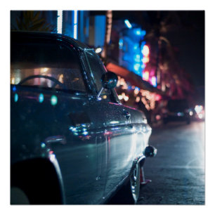Ocean Drive vintage-wagen Poster