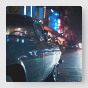 Ocean Drive vintage-wagen Vierkante Klok