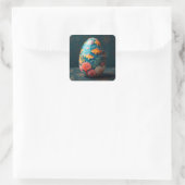 Ocean Easter Egg Vierkante Sticker (Tas)