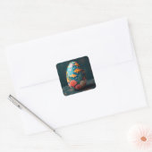 Ocean Easter Egg Vierkante Sticker (Envelop)