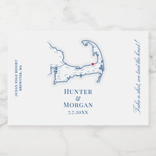 Ocean Edge Resort Brewster MA Wedding Nip Likeurfles Etiket (Enkel label)