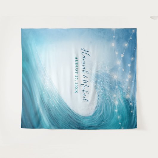 Ocean Elegant Beach Wedding Backdrop Tapestries Wandkleed (Voorkant (horizontaal))