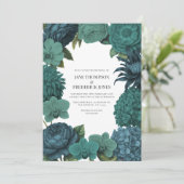 Ocean Emerald, Deep Lagoon & Tidepool Teal Bruilof Kaart (Staand voorkant)