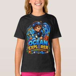 Ocean Explorer Kids T-shirt over marine leven