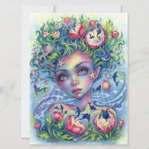 Ocean Eyes Mermaid Fantasy Girl Zee Art Kaarten