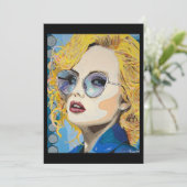 ‘ocean eyes’ Painting on a Small-Scale Print  Kaart (Staand voorkant)