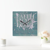 Ocean Faith, Hope and Love Vierkante Klok (Huis)