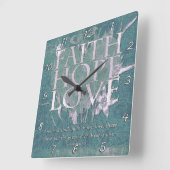 Ocean Faith, Hope and Love Vierkante Klok (Hoek)