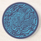 Ocean Family Humpback Whales Zandsteen Onderzetter (Voorkant)