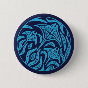 Ocean Family Manta Rays Button