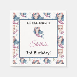 Ocean Fantasy Zeemeermin Cat Kinder Partij Servet