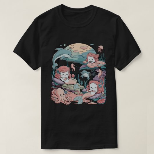 Ocean Fantasy Zeemeermin Graphic T-shirt (Design voorkant)