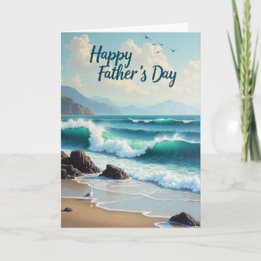 Ocean Fathers Day Golven Kaart (Voorkant)