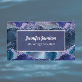 Ocean Faux Glitter Paarse Blauwe Lavendel Elegant Visitekaartje