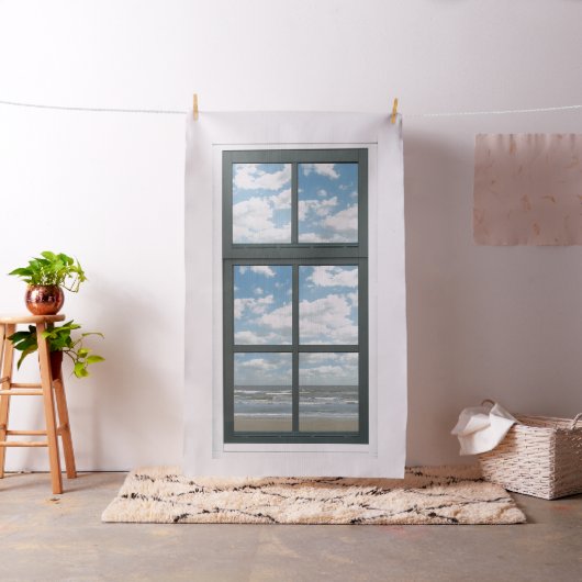 Ocean Faux Window Uitzicht Stof (Voorbeeld)