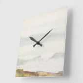 Ocean Fine Art Waterverf Landscape Light Grey Vierkante Klok (Hoek)