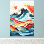 Ocean Fire Dance Canvas Afdruk (Insitu (Houten vloer))