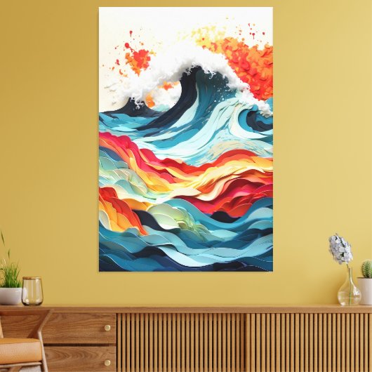 Ocean Fire Dance Canvas Afdruk (Insitu (Woonkamer))