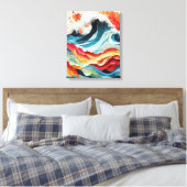 Ocean Fire Dance Canvas Afdruk (Insitu (Slaapkamer))