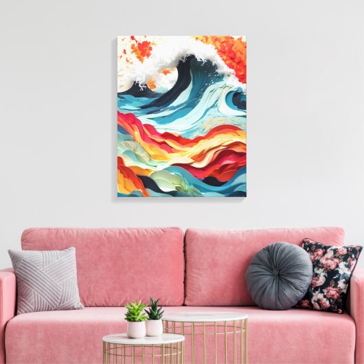 Ocean Fire Dance Canvas Afdruk (Insitu (Woonkamer))