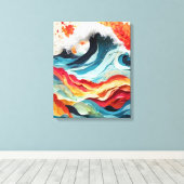 Ocean Fire Dance Canvas Afdruk (Insitu (Houten vloer))