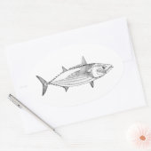 Ocean Fish Art - Gestreepte tonijn Ovale Sticker (Envelop)