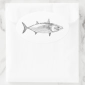 Ocean Fish Art - Gestreepte tonijn Ovale Sticker (Tas)