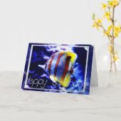 Ocean Fish Happy Birthday Wenskaart Kaart (Gele Bloem)