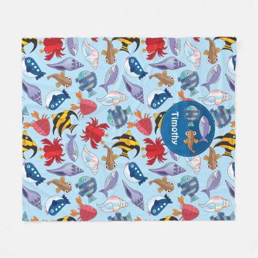 Ocean Fishing Fleece Blanket (Voorkant (Horizontaal))