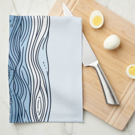 Ocean Floor - Abstracte keukenhanddoek (Quarter Fold)