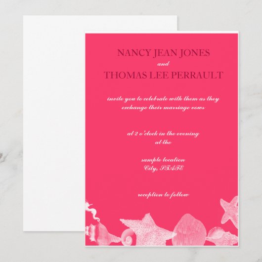 Ocean Floor Invitation Kaart (Voorkant / Achterkant)