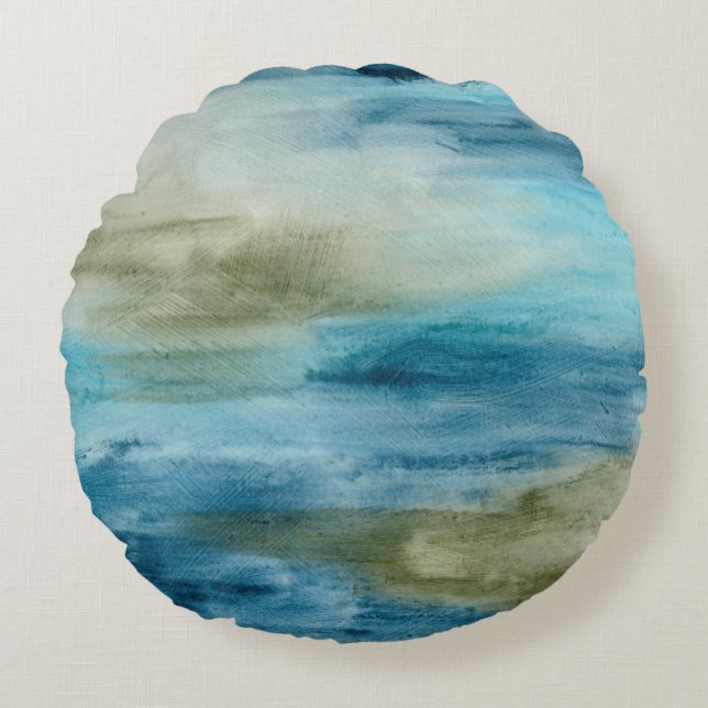 Ocean Flow II Rond Kussen (Voorkant)