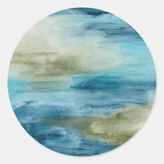 Ocean Flow II Ronde Sticker (Voorkant)