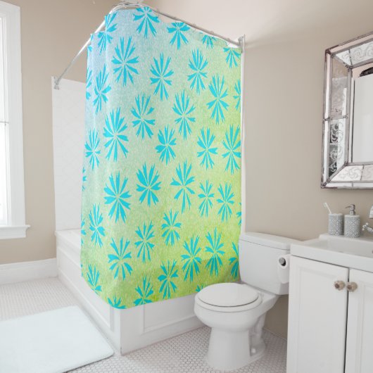 Ocean Flower Shower-gordijn Douchegordijn (In situ)