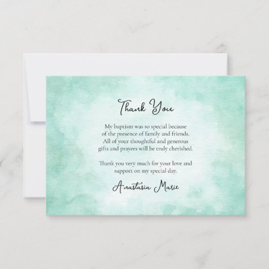 Ocean Foam Orthodox Christelijk Doopsel Bedankkaart (Voorkant)