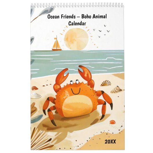Ocean Friends – Boho Animal Calendar 2026 Kalender (Hoes)
