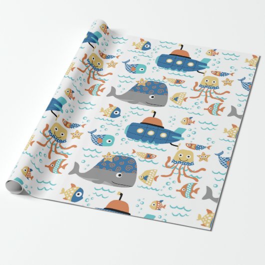 Ocean Friends Cadeaupapier (Uitgerold)