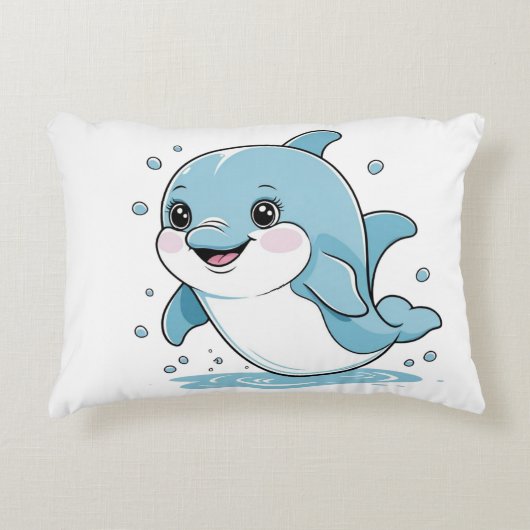 Ocean Friends Cute Sea Creatures Dolphin  Accent Kussen (Voorkant)