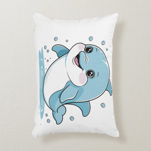 Ocean Friends Cute Sea Creatures Dolphin  Accent Kussen (Voorkant(Verticaal))