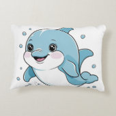 Ocean Friends Cute Sea Creatures Dolphin  Accent Kussen (Achterkant)