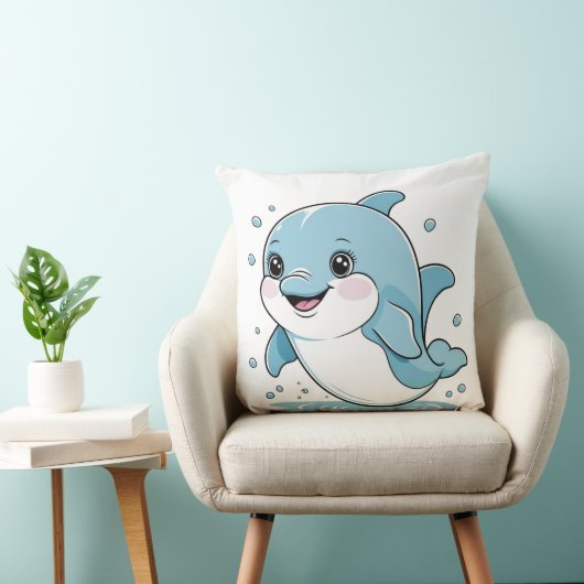Ocean Friends Cute Sea Creatures Dolphin Kussen (Stoel)